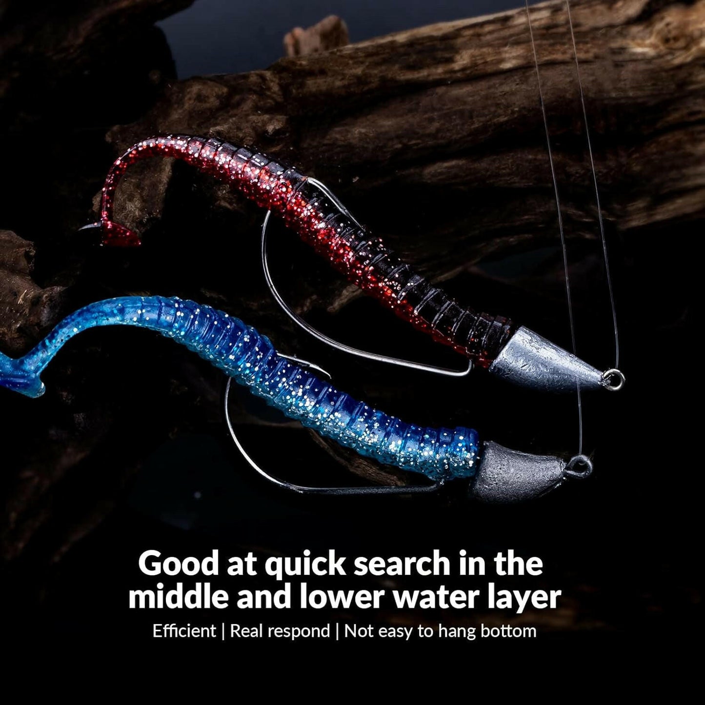 Weedless Swimbait Jig Heads for Bass Fishing - Weighted Texas Rig Hooks for Saltwater and Freshwater (Available in 1/8 Oz, 1/6 Oz, 1/4 Oz, 3/8 Oz, 1/2 Oz, 3/4 Oz)