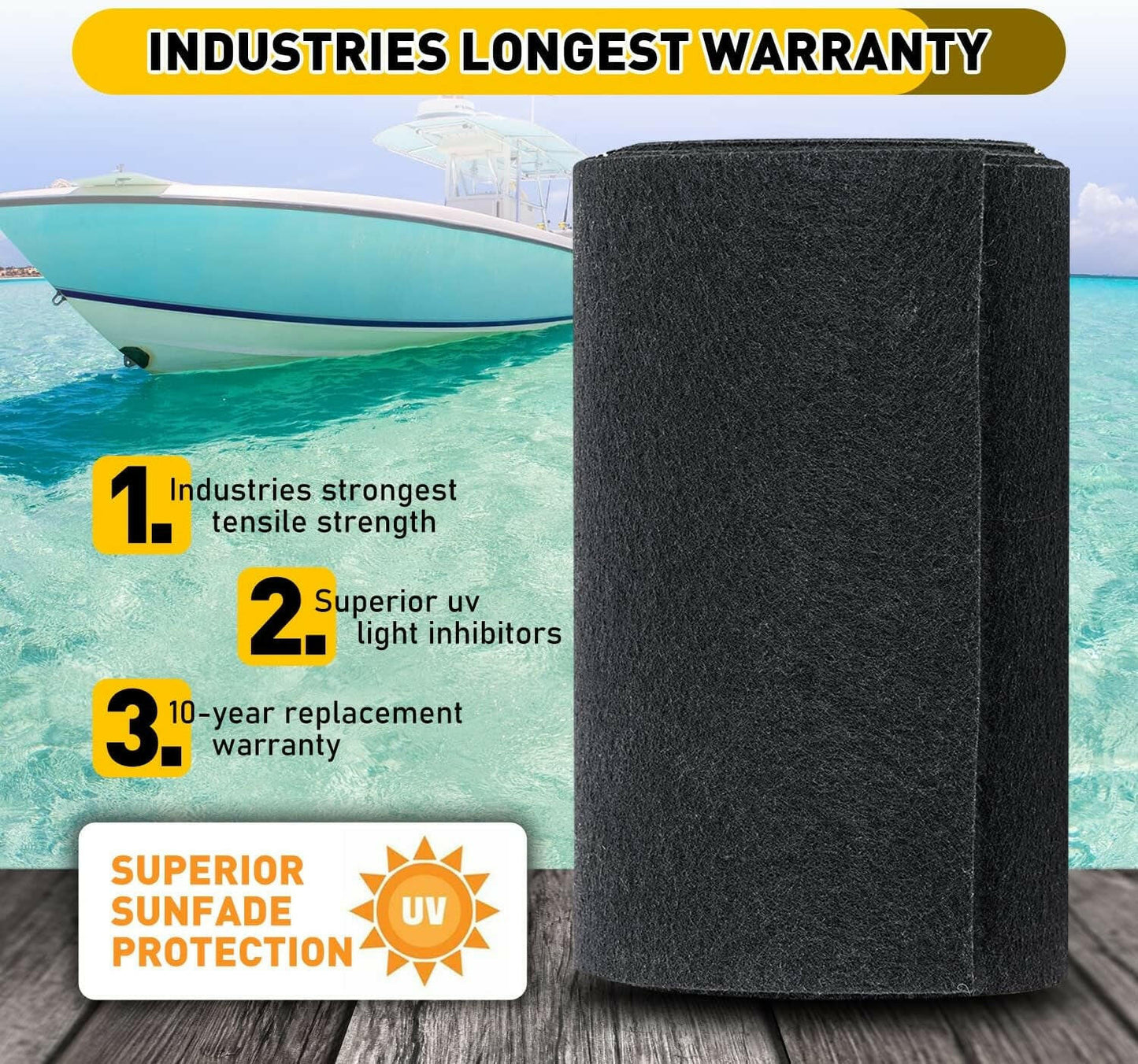 Transform Your Boat Trailer with Our Heavy-Duty 28Oz Bunk Carpet - 12" x 13' for Unmatched Durability! 🚤✨.