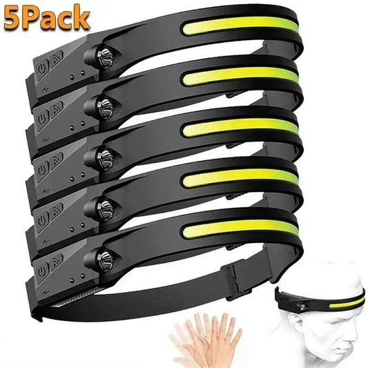 Light Up Your Adventures with the KDULIT LED Sensor Headlamp - Rechargeable, Waterproof, and Hands-Free! Perfect for Camping and Outdoor Activities!.