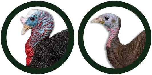 Turkey Decoy Lil Gobbstopper Jake and Hen Combo, Molded Rubber.