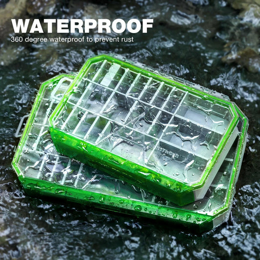 Ghosthor Plastic Fishing Tackle Box Organizer,Waterproof 3600 and 3700 Tackle Trays with Removable Partition,Fishing Lures/Bait/Gear Storage, 3600 1Pc.