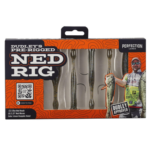 Catch more bass and trout with Dudley's Pre-Rigged Green Pumpkin Violet Ned Rig Finesse Worm Kit! 🎣🌊 #FishingGear #NedRig #BassFishing.