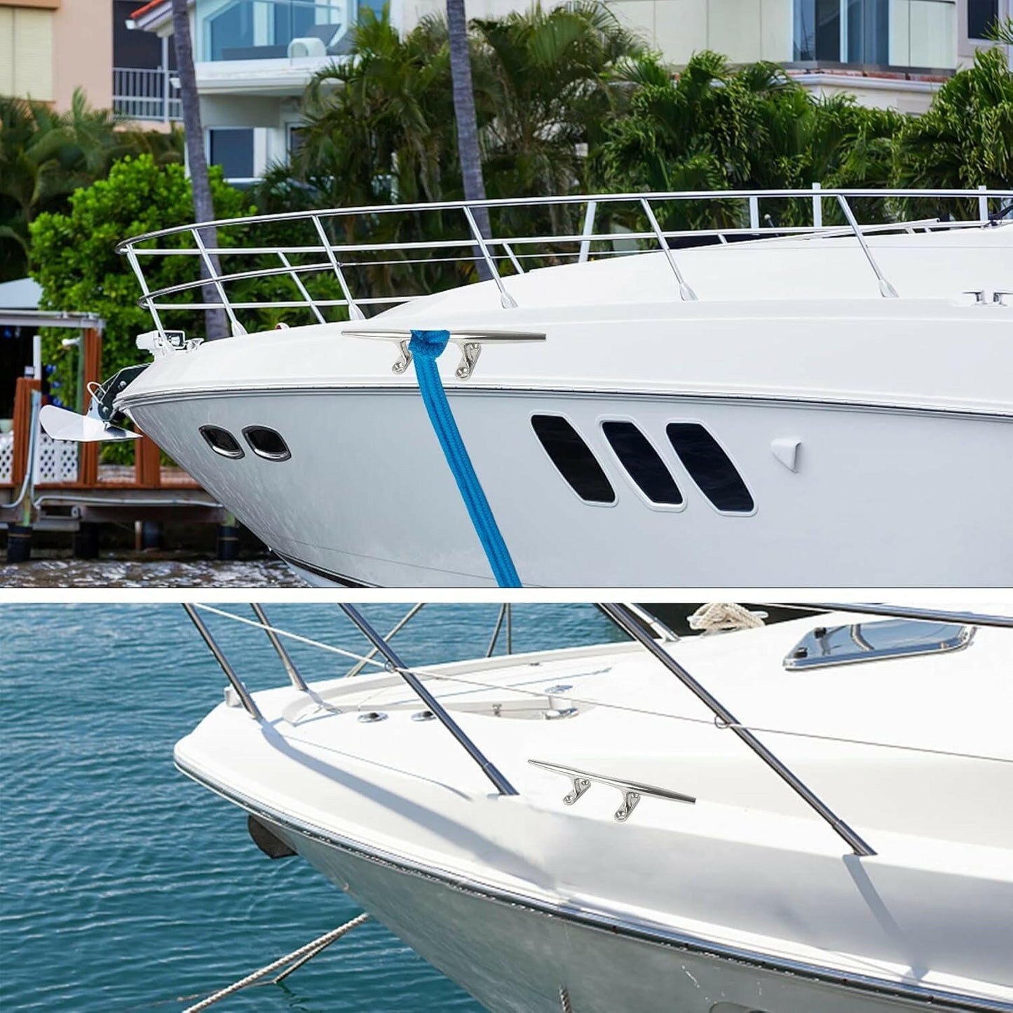 Enhance Your Dock with Premium 316 Stainless Steel Cleats - Ideal for Boats, Decks, and Nautical Decor! Available in 8/10/12/15 Inch Sizes and Various Pack Options!.