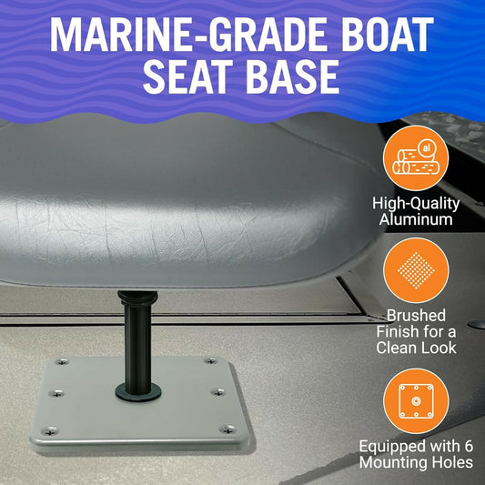 Transform Your Fishing Adventures with Our Premium 7" X 7" Aluminum Boat Seat Pedestal Base Plate – Ideal for Jon Boats! 🛥️🎣.