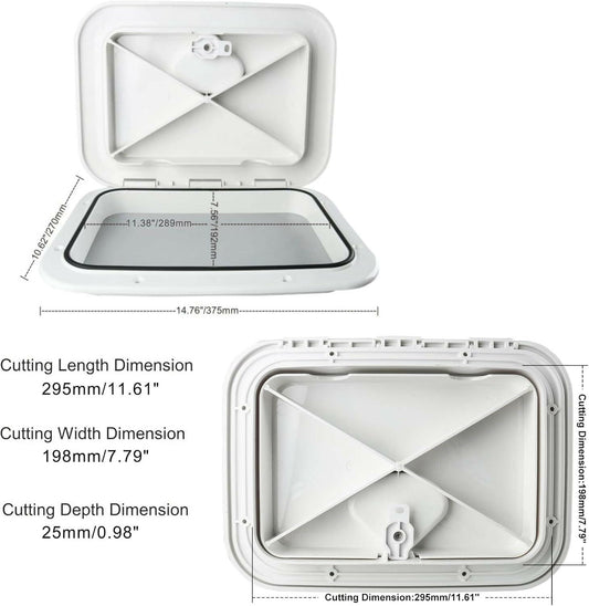Marine Deck Access Hatch and Lid for Boats, Caravans, and RVs.