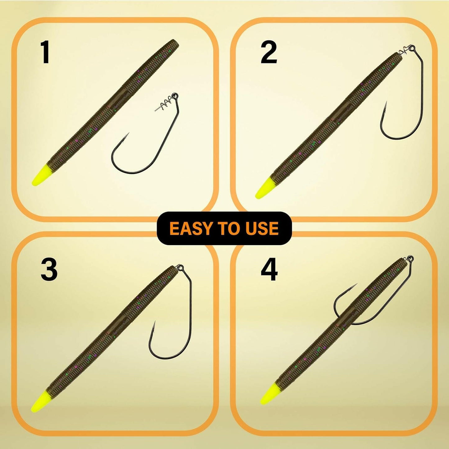 Swimbait Hooks for Bass Fishing - Premium Soft Plastic Hooks with Centering Spring Pin for Swim Baits and Worm Lures, Available in Sizes 1/0 to 10/0 (Pack of 10 or 25)