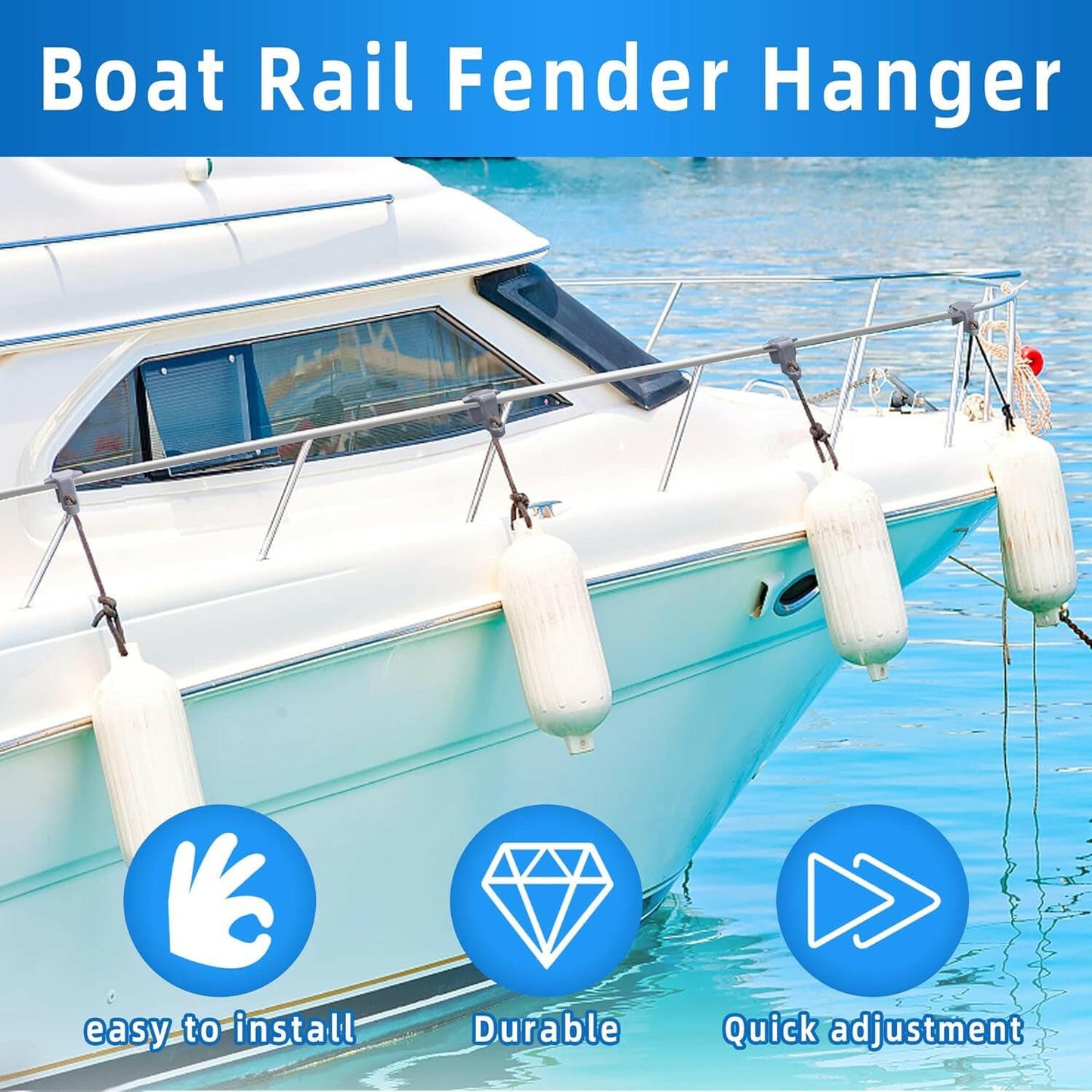 Upgrade Your Docking Game with 4 PCS Pontoon Boat Fender Clips! 🚤✨ Perfect for a Smooth Ride! #BoatLife #DockingEssentials.