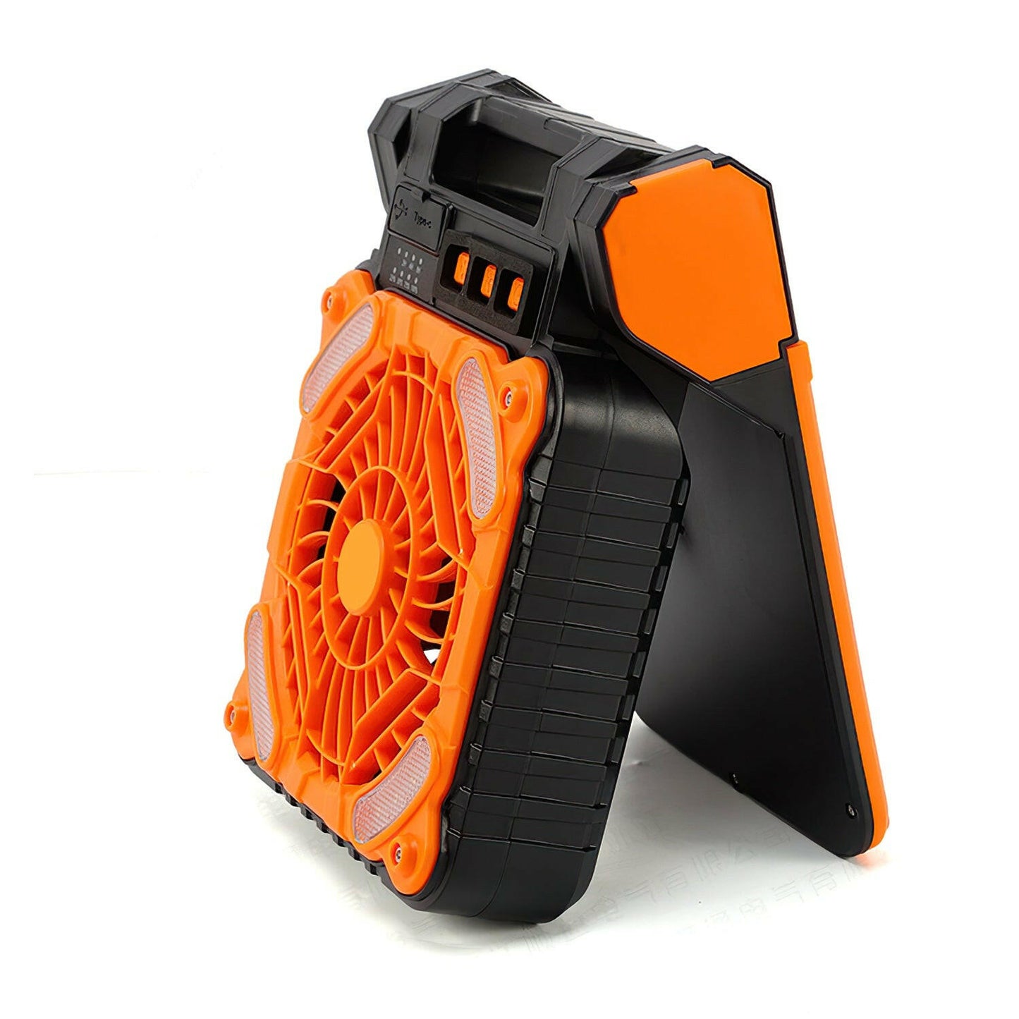 Solar Camping Fan with LED Lantern - 5200mAh Rechargeable Battery, Portable Design, Emergency Power Bank, 4 Wind Speeds, 3 Light Modes, and 3 Timers for Outdoor Activities