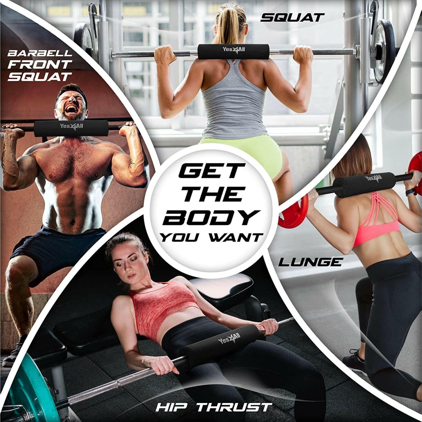 Ultimate Barbell Foam Pad - Neck & Shoulder Protection for Lunges, Squats & Hip Thrusts - Fits Standard Olympic Bars