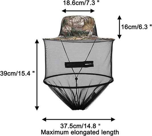 2 Pack Mosquito Head Net Hat - Versatile Sun & Fishing Hat with Hidden Mesh for Outdoor Activities - Ideal for Gardening, Hiking & Beekeeping - Unisex Army Green.