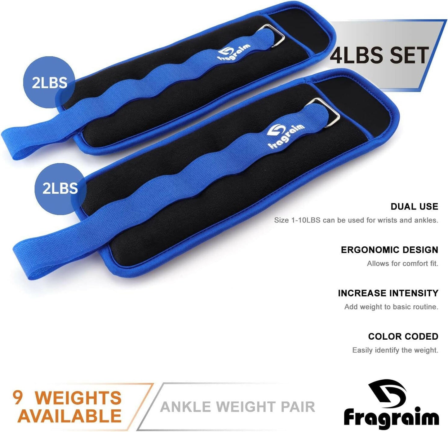 Adjustable Ankle Weights for All Ages - Perfect for Strength Training, Jogging, Gymnastics & More - Available in 1-20 LBS
