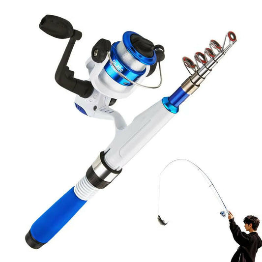 Fishing Rod and Reel Combo Small Telescopic Fishing Rod Portable Travel Fishing Pole Kit Telescopic Fishing Rod for Fishing.