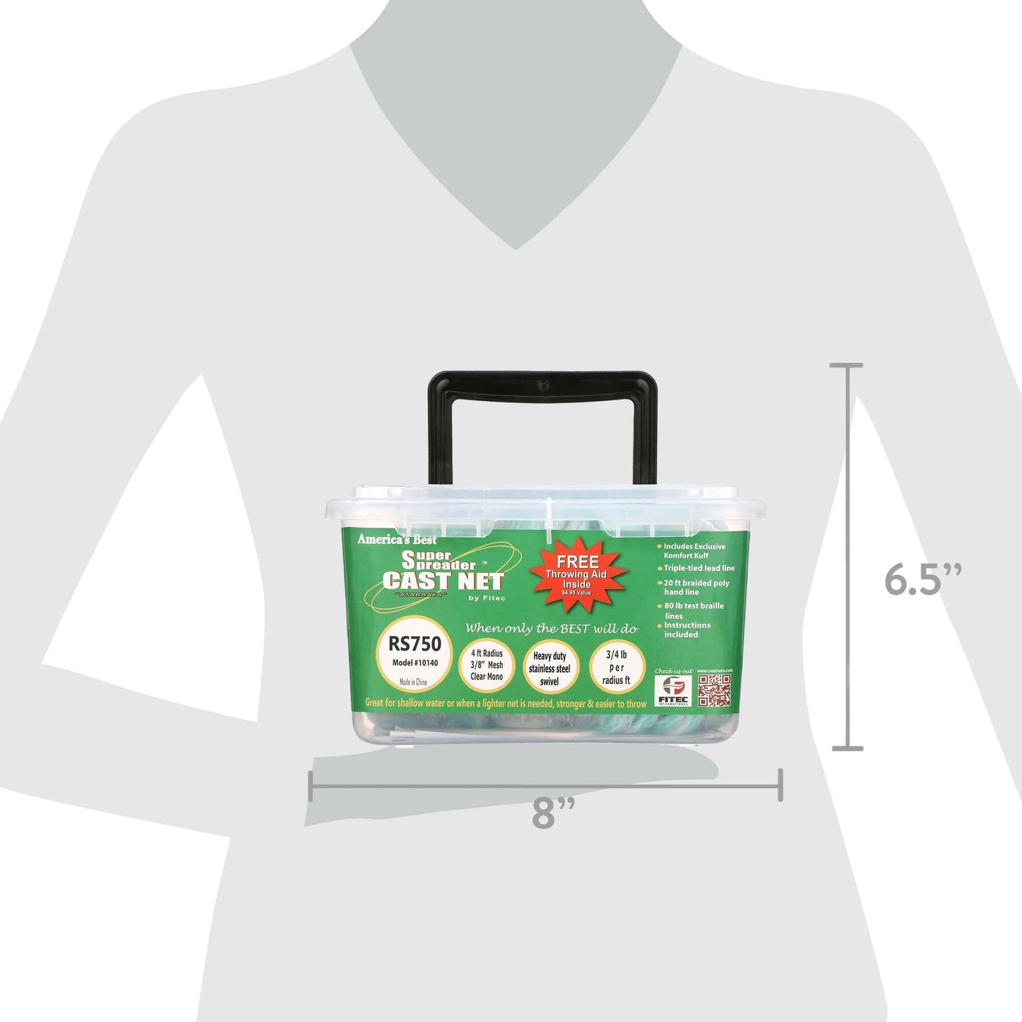 Catch More with the Fi-Tec 10140 Super Spreader 4' Heavy Duty Cast Net! 🌊🎣 #FishingGear #CastNet.