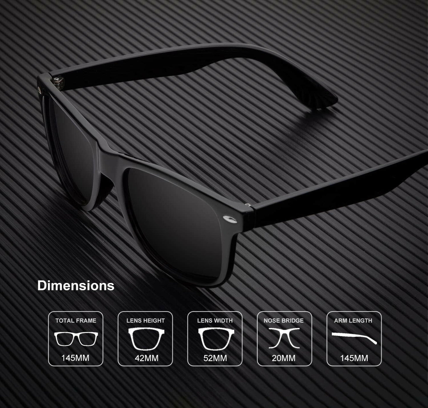 Polarized Sunglasses for Men and Women Matte Finish Sun Glasses Color Mirror Lens UV Blocking (3 Pack)