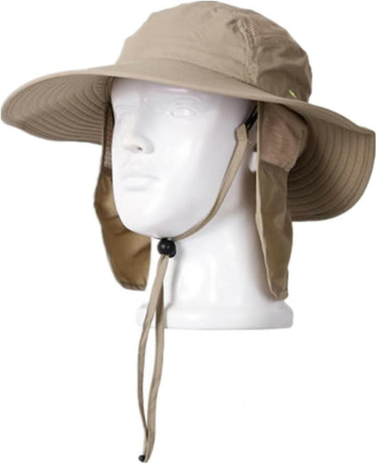Ultimate UPF 50+ Wide Brim Fishing Hat with Neck Flap - Sun Protection for Men & Women.