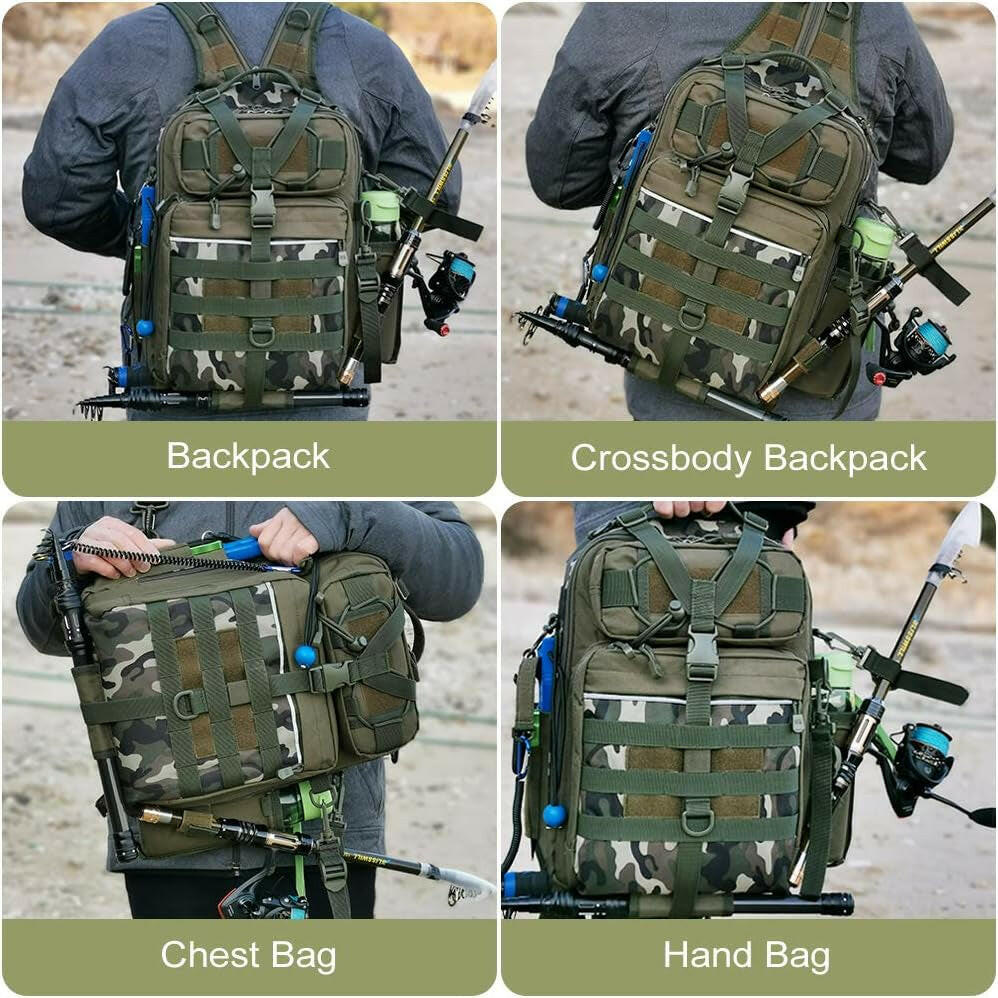 Ultimate Outdoor Tackle Bag - Spacious Water-Resistant Fishing Backpack for Adventurers.