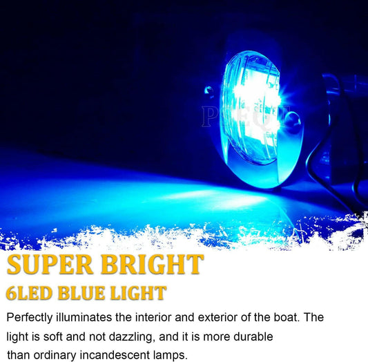 Illuminate Your Night Fishing with Waterproof 4Pc Marine Blue LED Boat Deck Lights – Perfect for Pontoon Adventures! 🌊💡.
