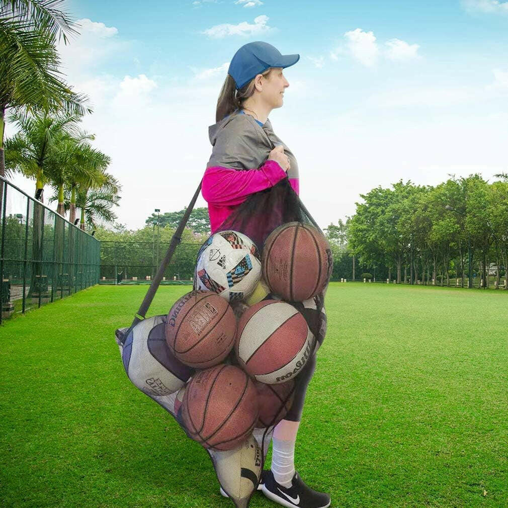 Ultimate Heavy Duty Sports Ball Bag: Perfect for Coaches! Holds 10-12 Footballs, Basketballs, or Tennis Balls - Extra Large Mesh with Drawstring! 🏈🏀🎾 #SportsGear #CoachingEssentials.