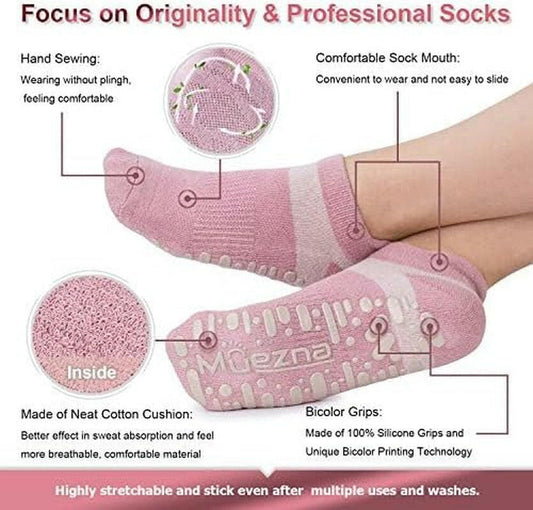 Elevate Your Yoga Practice with Non-Slip Grippy Socks for Women – Ideal for Pilates & Barre! Sizes 5-10 Available! 🧘♀️✨.