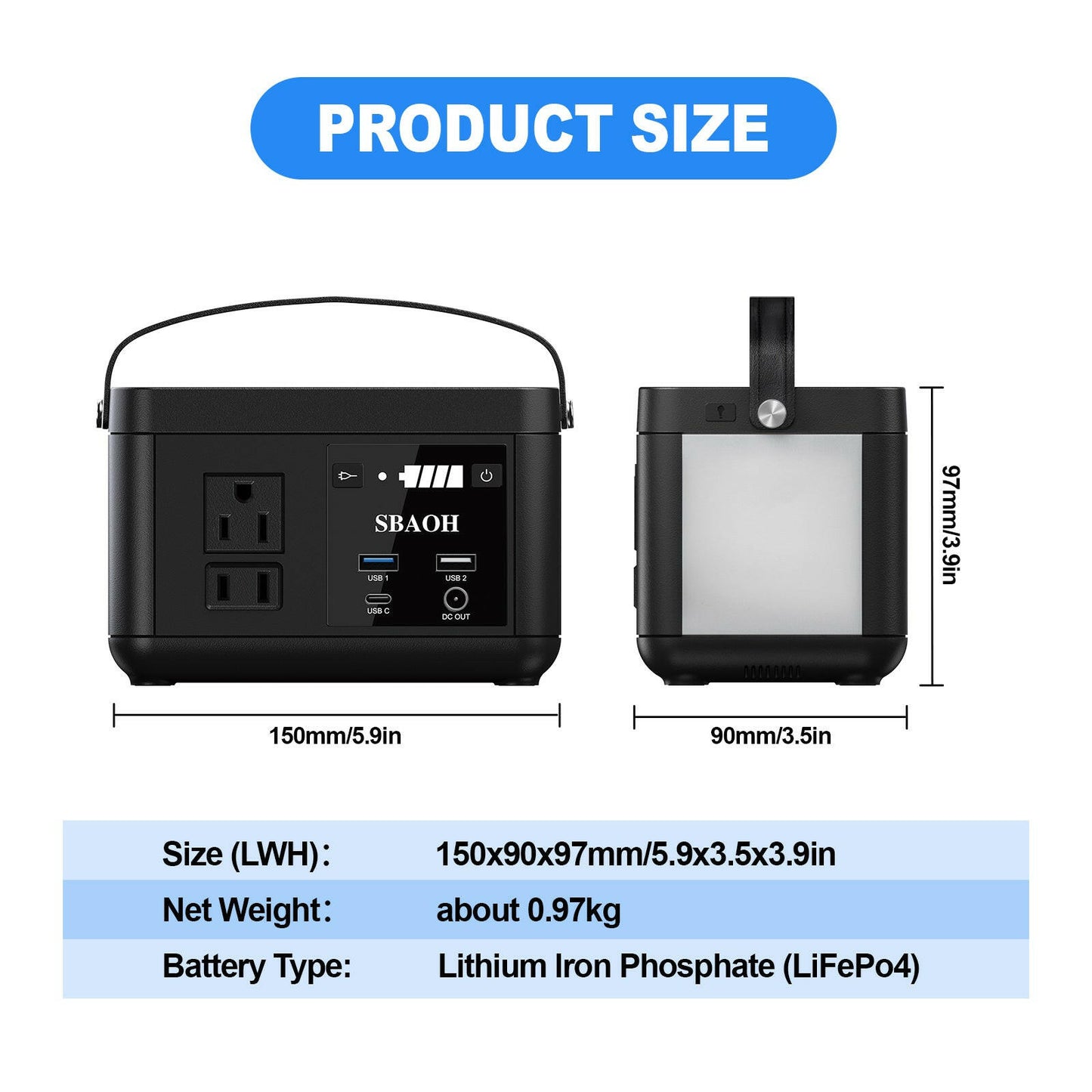 Portable Power Station P86, 88.8Wh LiFePO4 Battery with 120W AC Outputs - Solar Generator for Travel and Camping