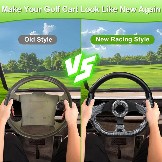 Upgrade Your Golf Cart with Ergonomic D-Shape Steering Wheel - Fits EZGO, Club Car, and Yamaha Models for Ultimate Comfort and Precision.