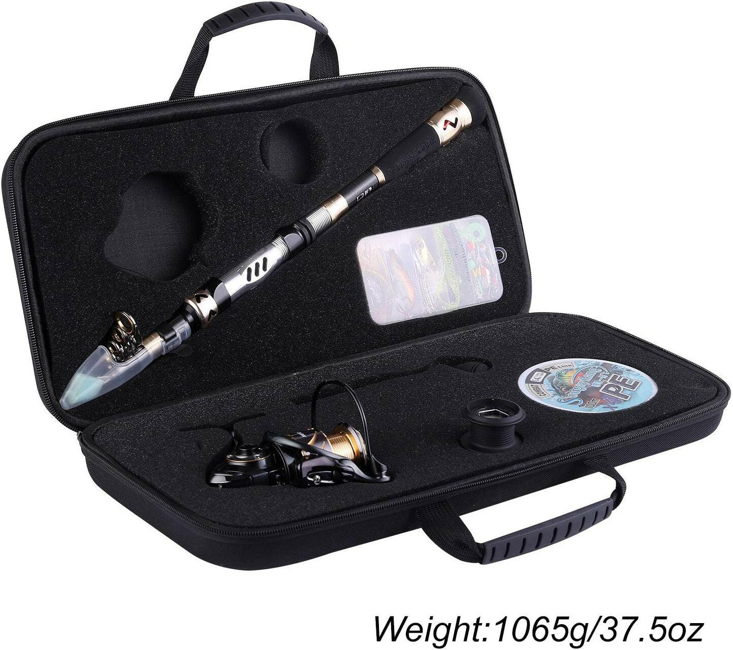 Ultimate Telescopic Fishing Rod and Reel Combo Kit - Lightweight Carbon Fiber Pole with 13 +1 Shielded Bearings and Convenient Carrying Case.