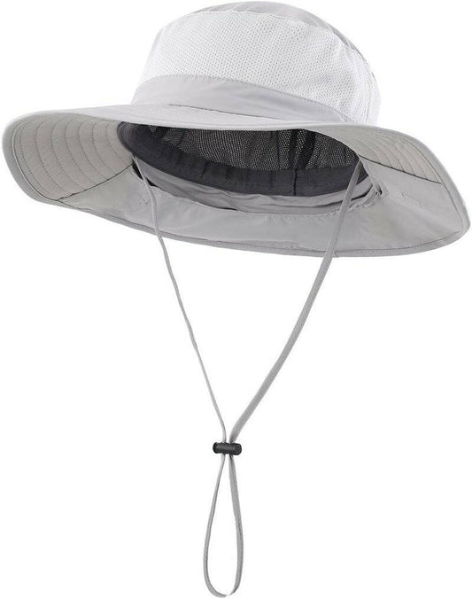Outdoor UPF50+ Mesh Sun Hat Wide Brim Fishing Hat with Neck Flap Sun Hat for Men Women.