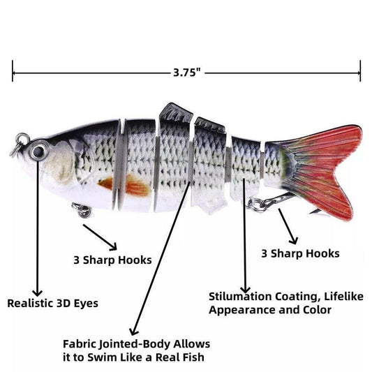 Catch More Fish with Our 6-Piece Multi Jointed Fishing Lures Set! 🎣✨ Perfect for your next fishing adventure! 🐟🛶.