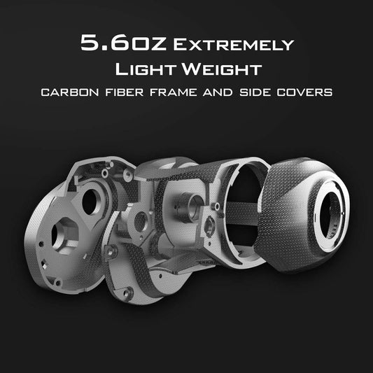 Zephyr Bait Finesse Baitcasting Reel - Lightweight Carbon Fiber Design with Drag Clicker, 7.2:1 Gear Ratio for Freshwater and Saltwater Fishing.