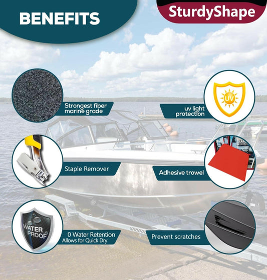 Upgrade Your Boat Trailer with Our Premium 12"x100' Heavy-Duty Bunk Carpet Kit! 🛥️✨.