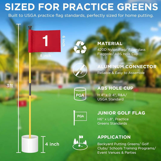 Elevate Your Backyard Golf Game with Our Mini Golf Flagstick Set - Perfect for Putting Practice! 🏌️♂️⛳️ #GolfLife #BackyardFun.