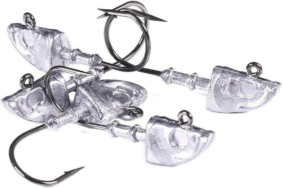 Swimbait Jig Head Saltwater Flats Jig Head Bait Spin Head Jigs Realistic Fish Head Jig Heads 5 Pack.