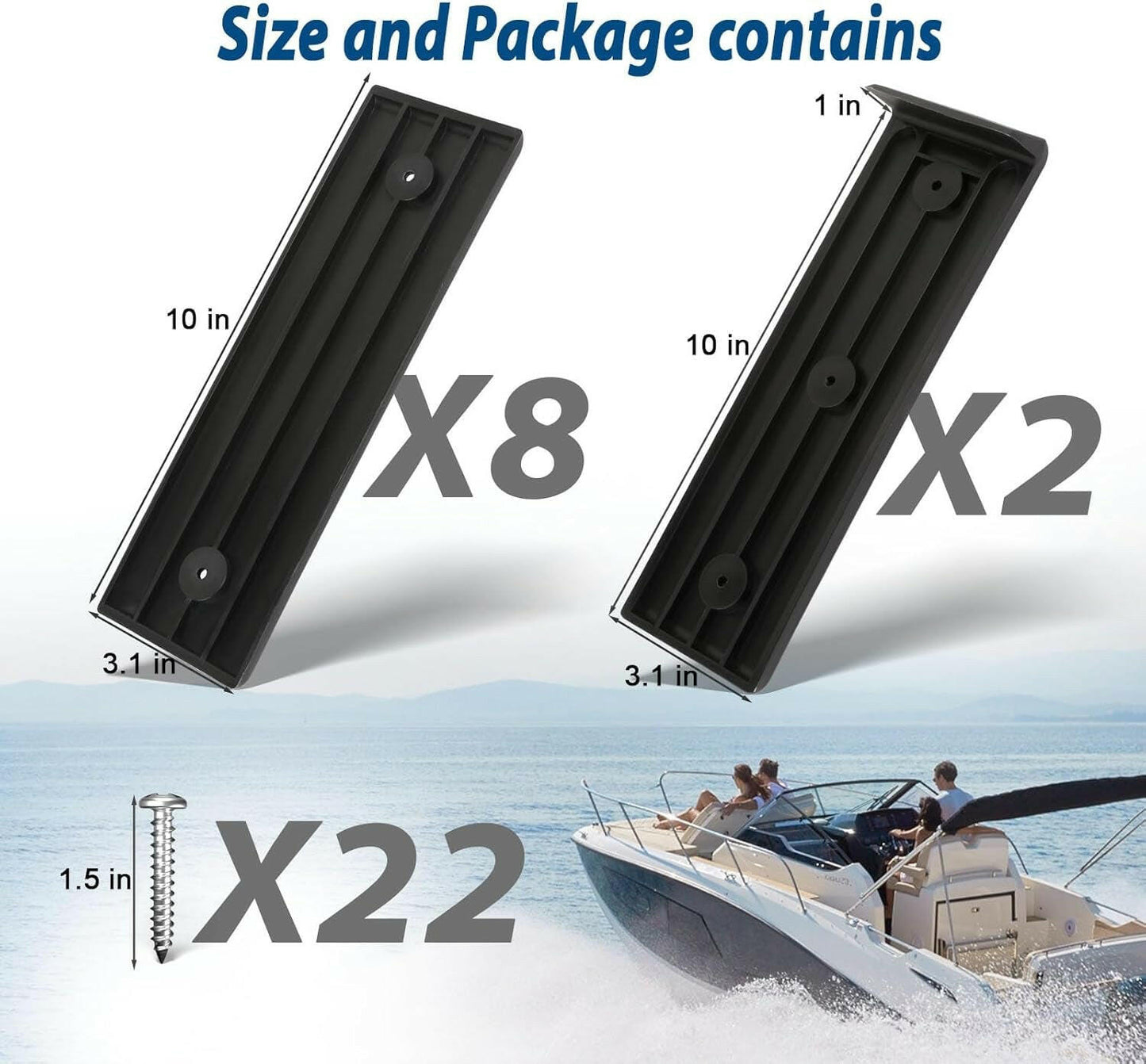 Premium Heavy-Duty Boat Trailer Bunk Slides - 3" x 10" for Effortless Loading and Unloading.