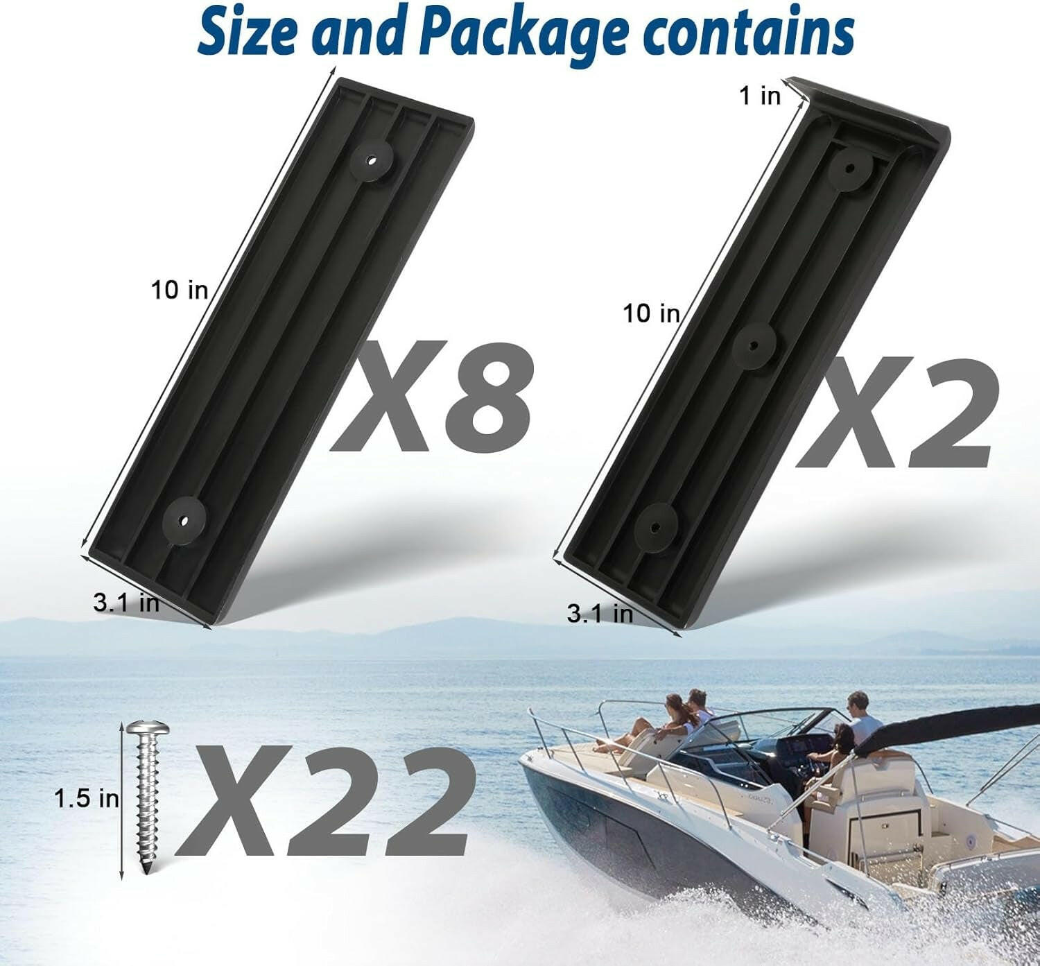 Premium Heavy-Duty Boat Trailer Bunk Slides - 3" x 10" for Effortless Loading and Unloading.