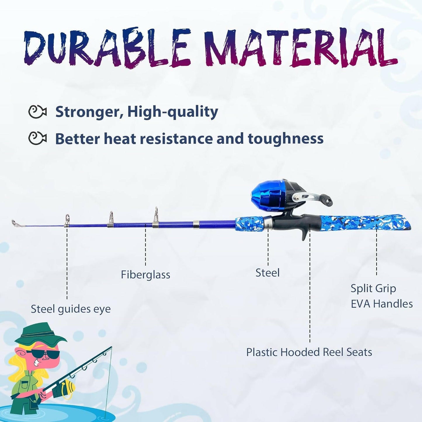 Ultimate Kids Fishing Pole Set - Portable Telescopic Rod & Reel Combo with Tackle Box & Net - Perfect for Boys & Girls!.