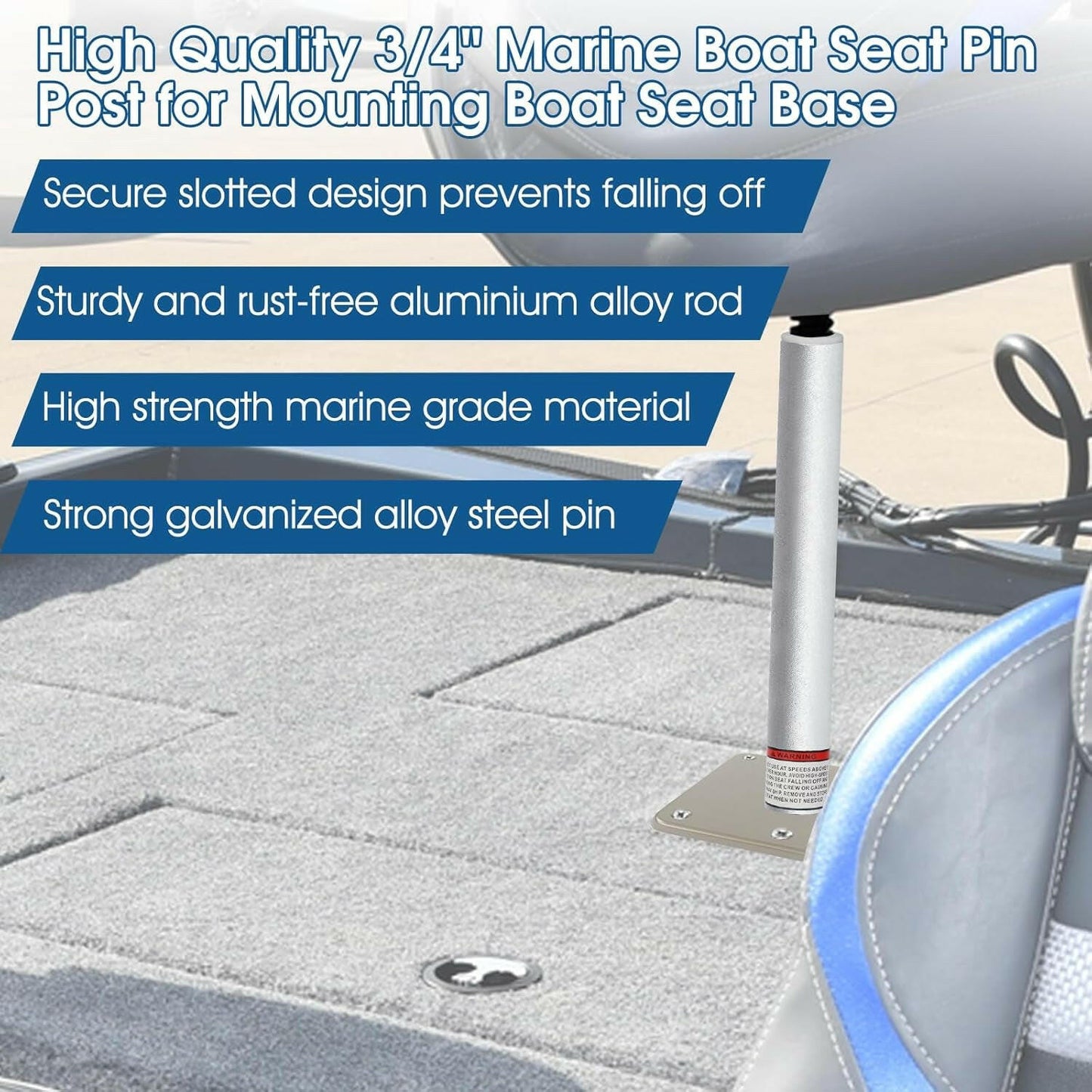 Elevate Your Boating Adventure with Our Premium 3/4" Marine Seat Post – Ideal for Fishing, Bass, and Pontoon Boats! 🛥️⚓️.