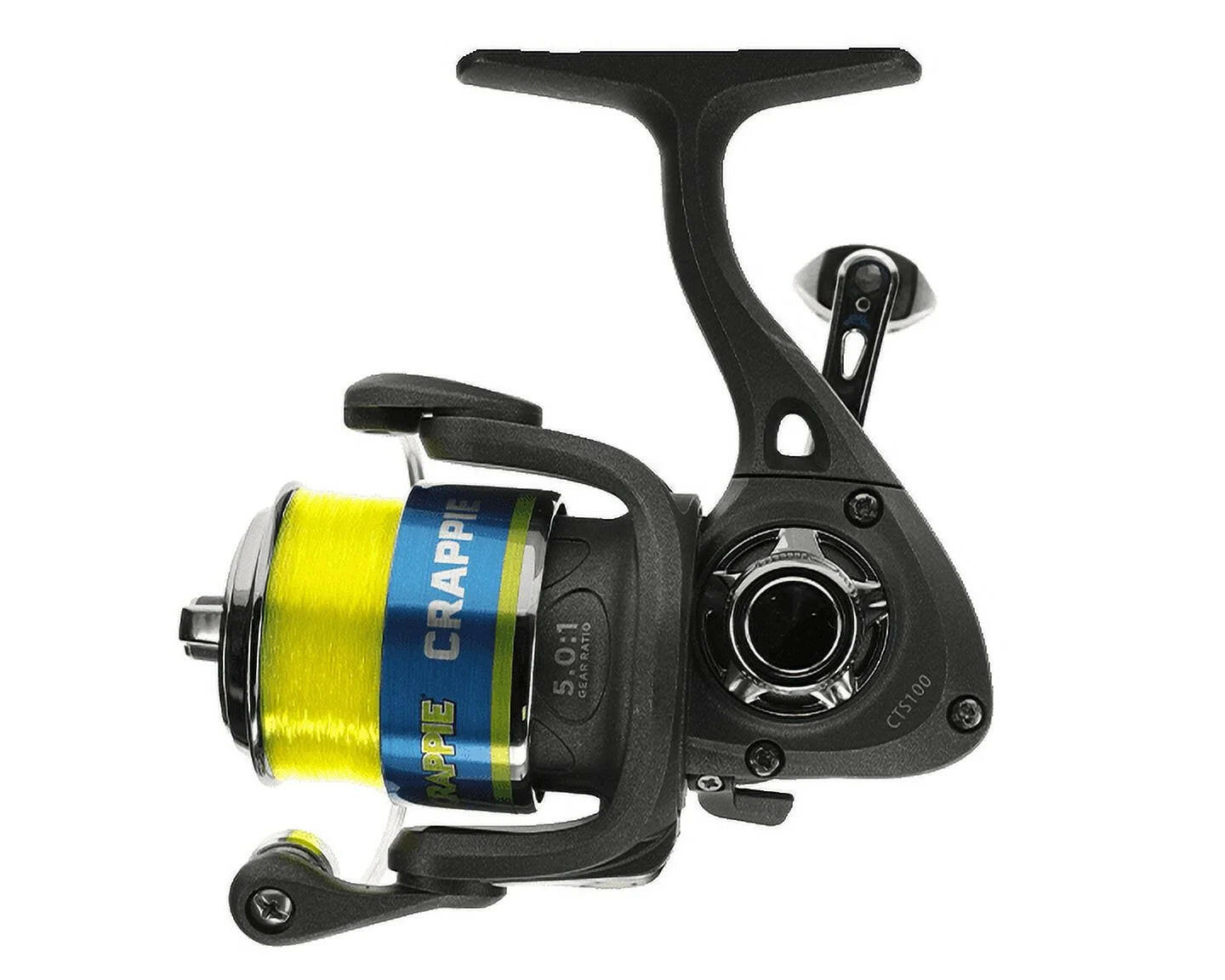 Crappie Thunder Size 100 Spinning Fishing Reel in Crappie Thunder Green