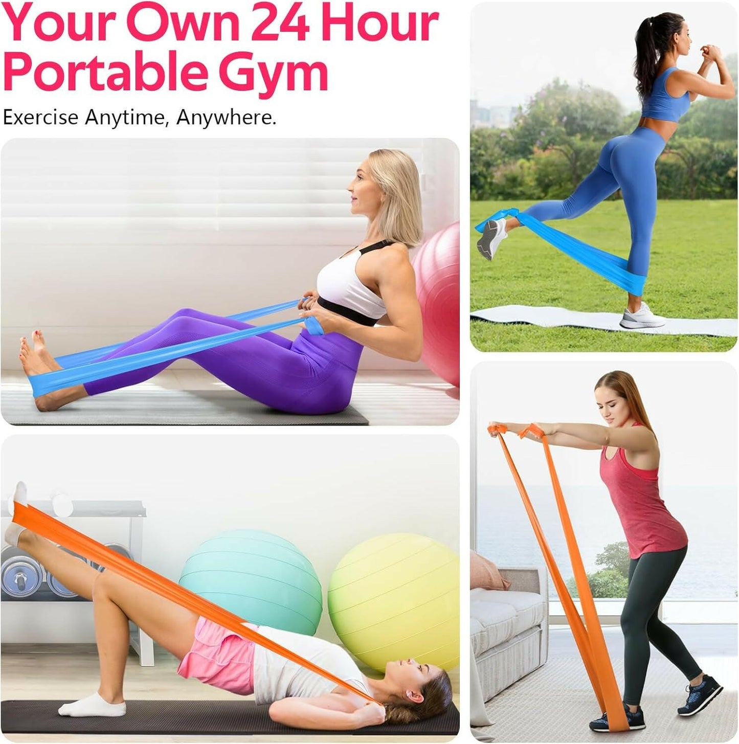 Ultimate Resistance Bands Set for Strength Training, Physical Therapy, Yoga, and Pilates - Perfect for Stretching and Recovery!