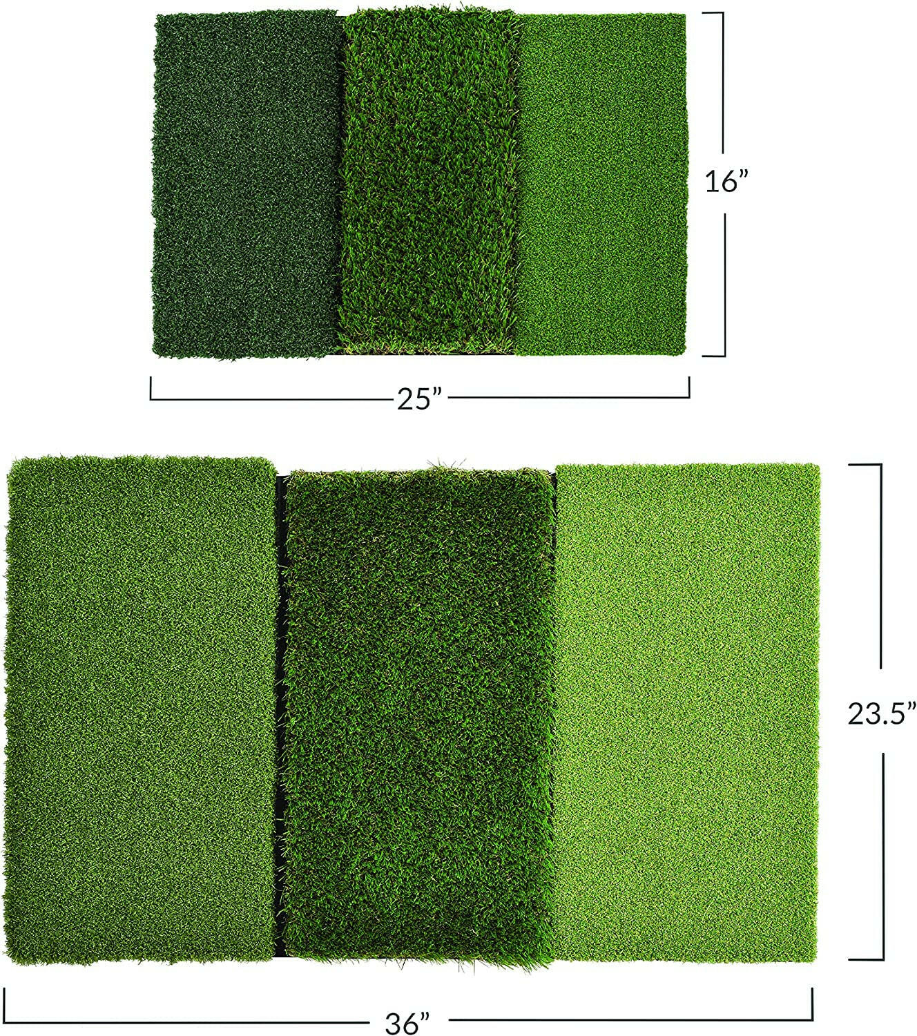 Rukket Tri-Turf Golf Hitting Mat - Portable Training Aid for Backyard Driving & Chipping with Adjustable Tees & Foam Balls.