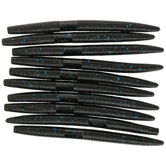 5-Inch Senko Worms, Black with Light Blue Flake, Pack of 10