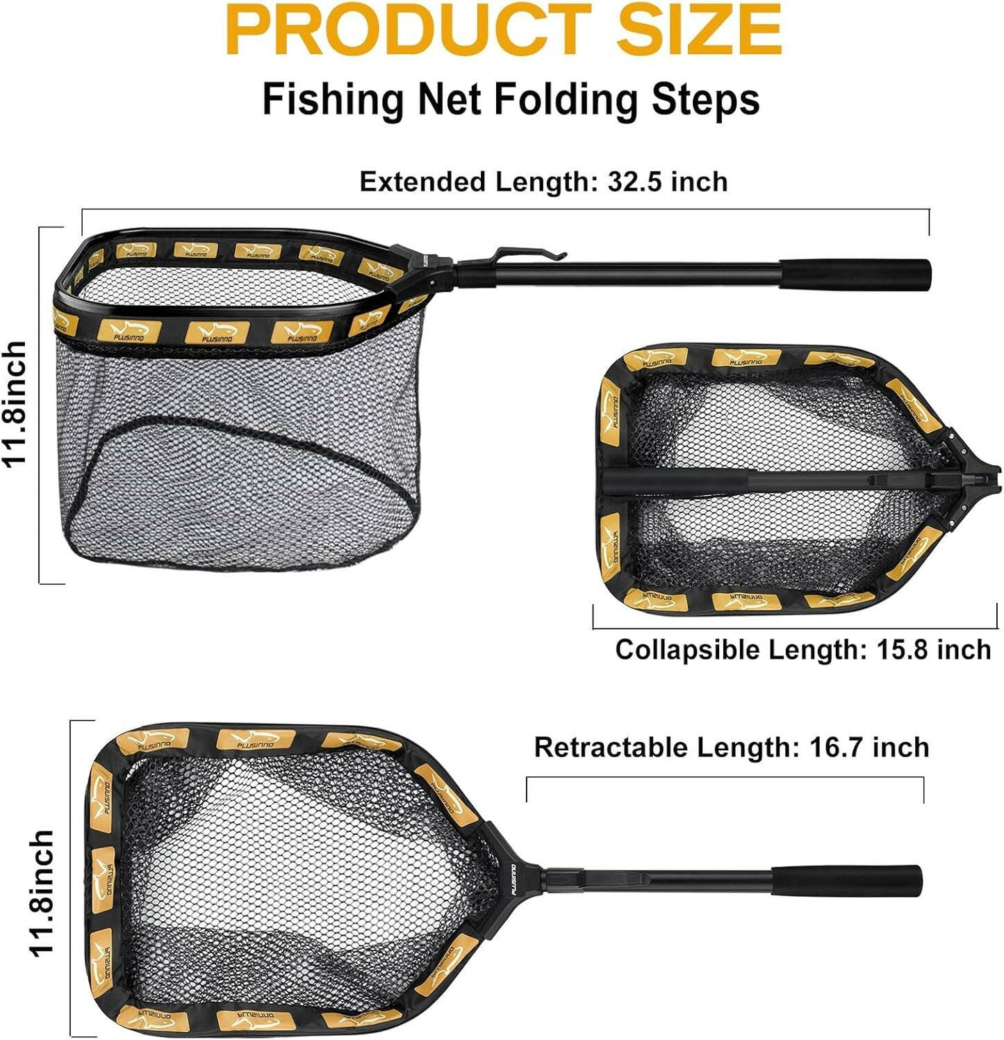 Ultimate Floating Fishing Net - Perfect for Steelhead, Salmon, Trout & More - Rubber Coated, Compact & Foldable for Easy Transport & Quick Catch & Release.