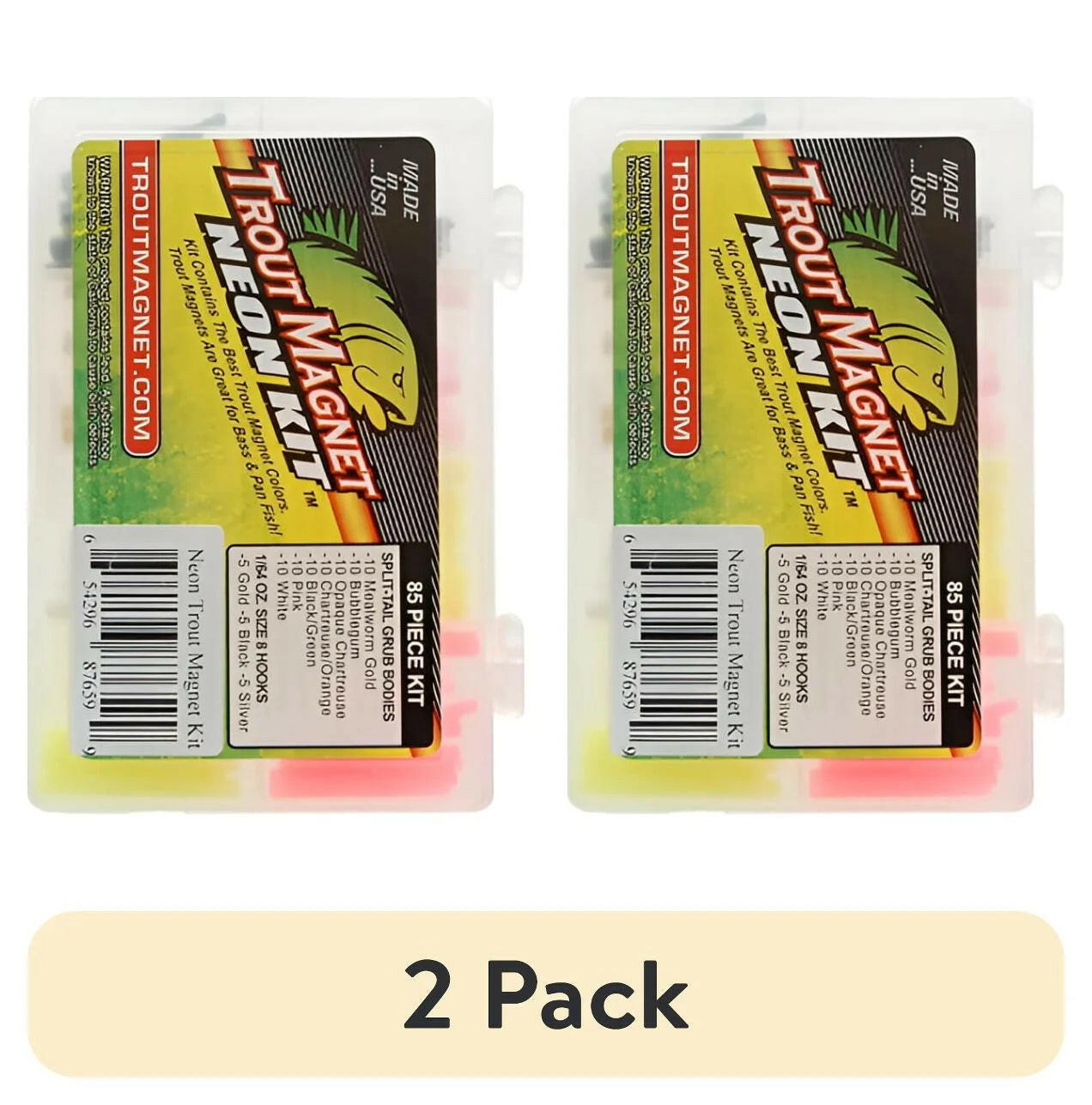 Catch the Big One with Our 2 Pack Trout Magnet Neon Softbait Kit - 85 Pieces of Fishing Fun! 🎣✨.