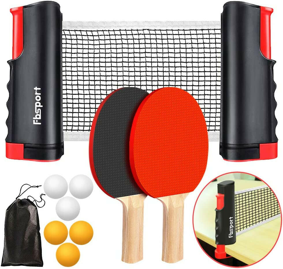 Ultimate Portable Ping Pong Paddle Set with Retractable Net, Rackets, Balls & Carry Bag - Perfect for Indoor & Outdoor Fun!.