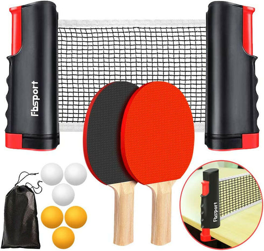 Ultimate Portable Ping Pong Paddle Set with Retractable Net, Rackets, Balls & Carry Bag - Perfect for Indoor & Outdoor Fun!.