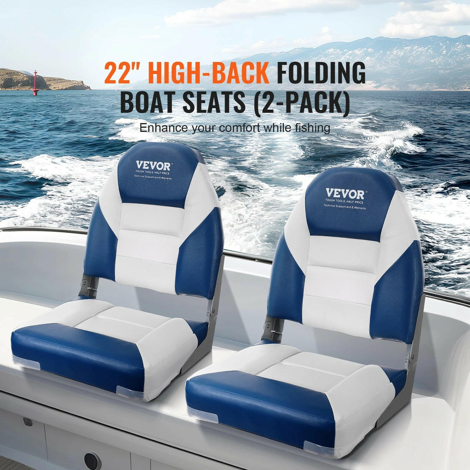 Upgrade your boating experience with our comfy, foldable Marine Seats! Perfect for fishing, sightseeing, and adventures on speedboats & canoes. Grab your set of 2 today!.