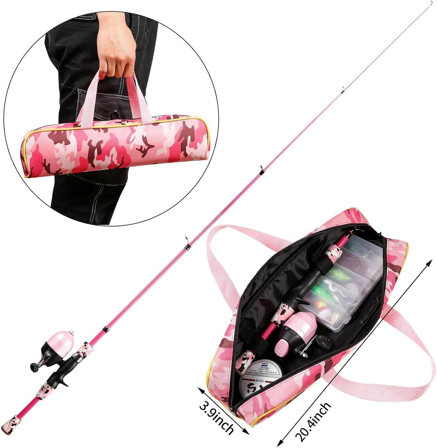 Ultimate Kids Fishing Pole Kit - Telescopic Rod & Reel Combo with 70-Piece Gear Set, Lures, and Carry Bag for Boys and Girls.
