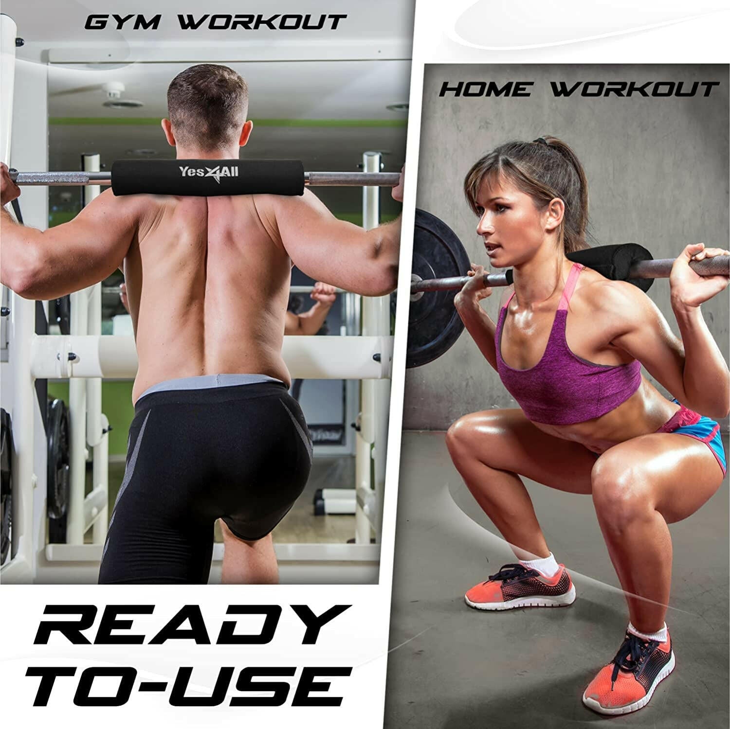 Ultimate Barbell Foam Pad - Neck & Shoulder Protection for Lunges, Squats & Hip Thrusts - Fits Standard Olympic Bars