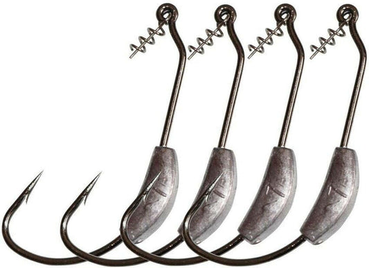 5-Pack Fishing Weighted Hooks with Twistlock Superline Spring Design - Available in 2G, 2.5G, 3G, 4G, and 7G