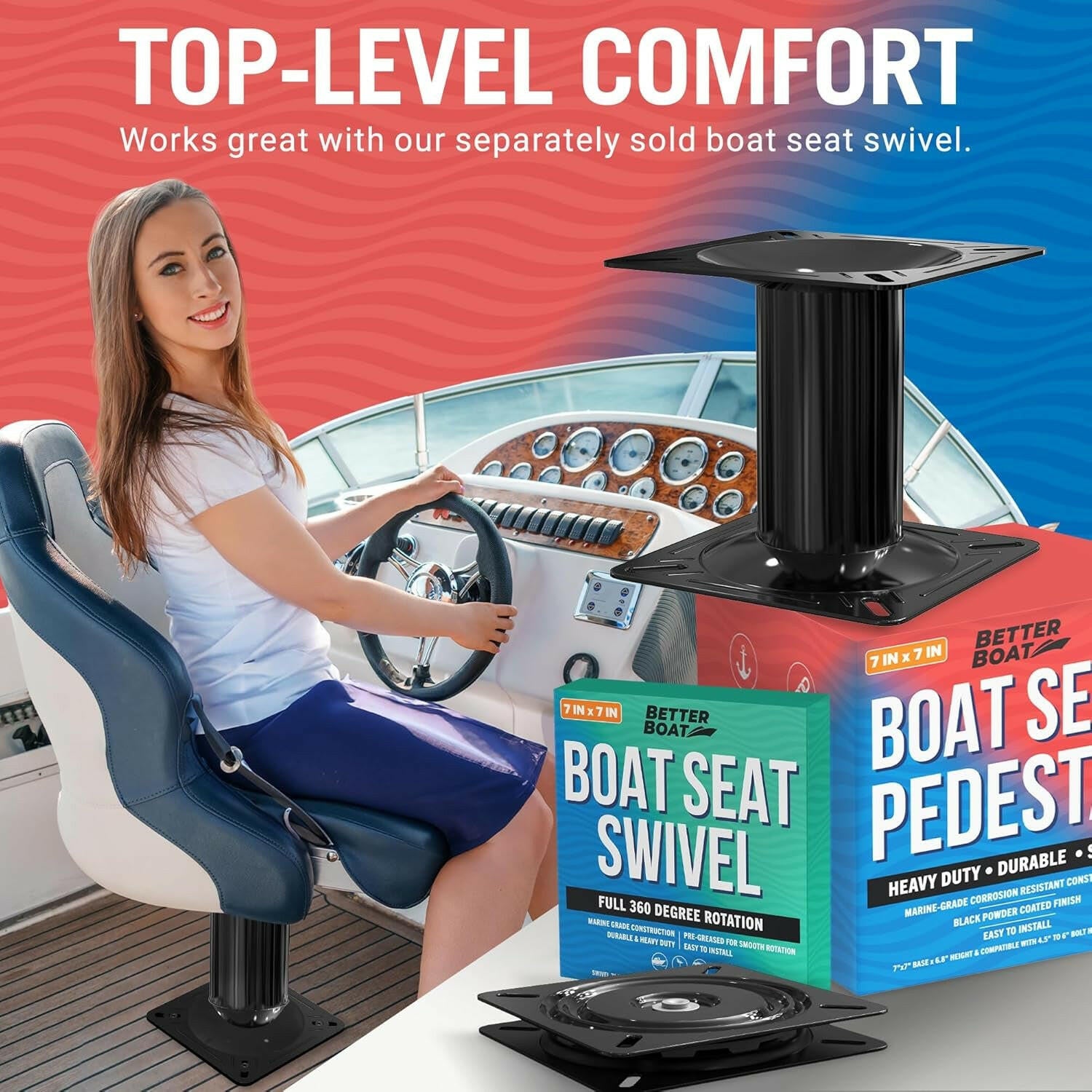 Enhance Your Boating Adventure with Our 6.8" Seat Pedestal Mount – Ideal for Jon and Bass Boats! 🚤✨.