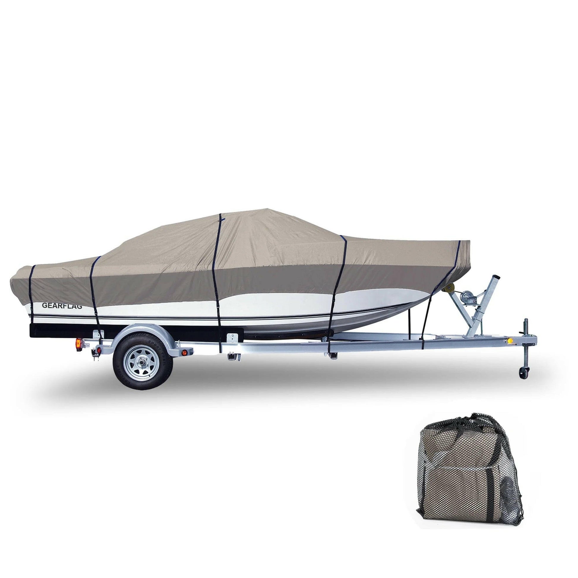 Ultimate Protection for Your Boat: Heavy-Duty 600D Marine Grade Cover for 14-16Ft V-Hull - UV Resistant, Waterproof & Trailable!.
